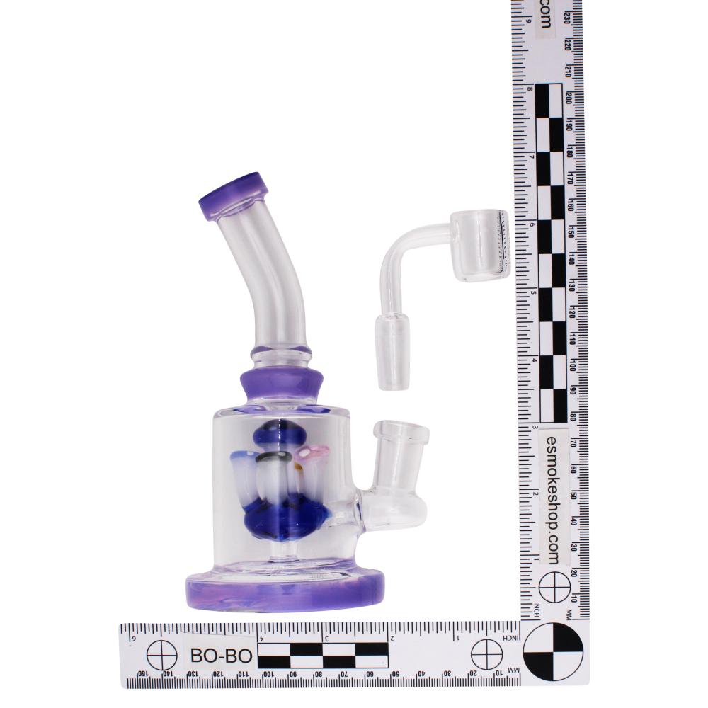 6.5" Mystic Garden Thick Pyrex Glass Water Pipe-Purple