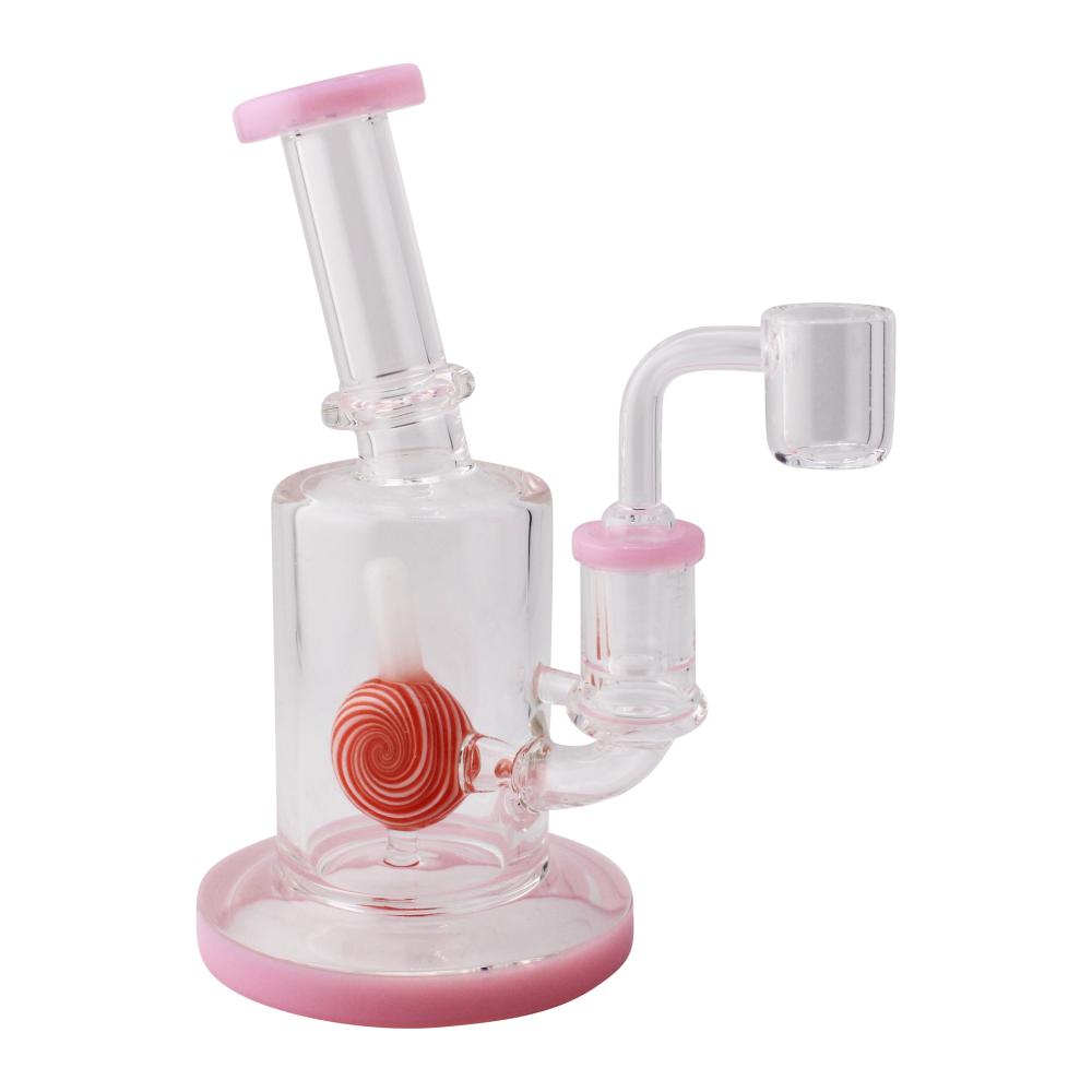 7" Cotton Candy Swirl Thick Pyrex Glass Water Pipe