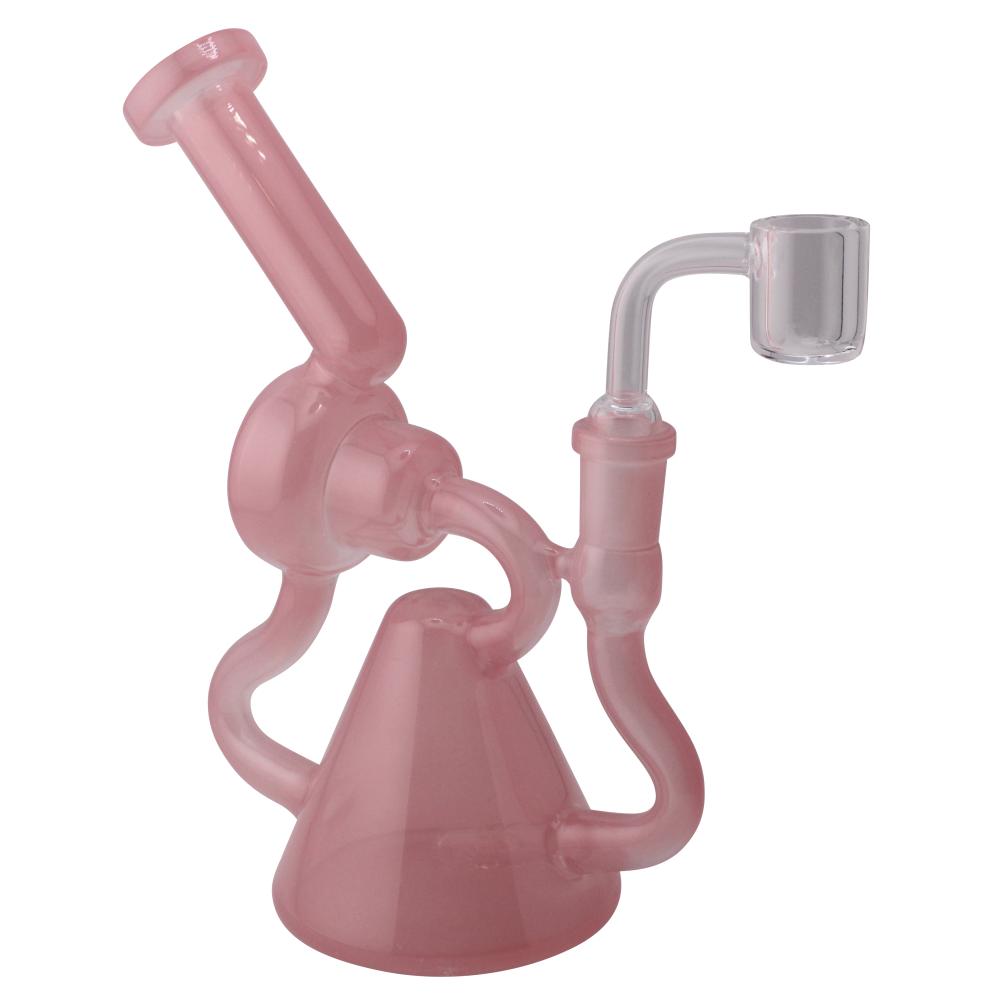 7.5" Recycle Thick Glass Water Pipe-Pink