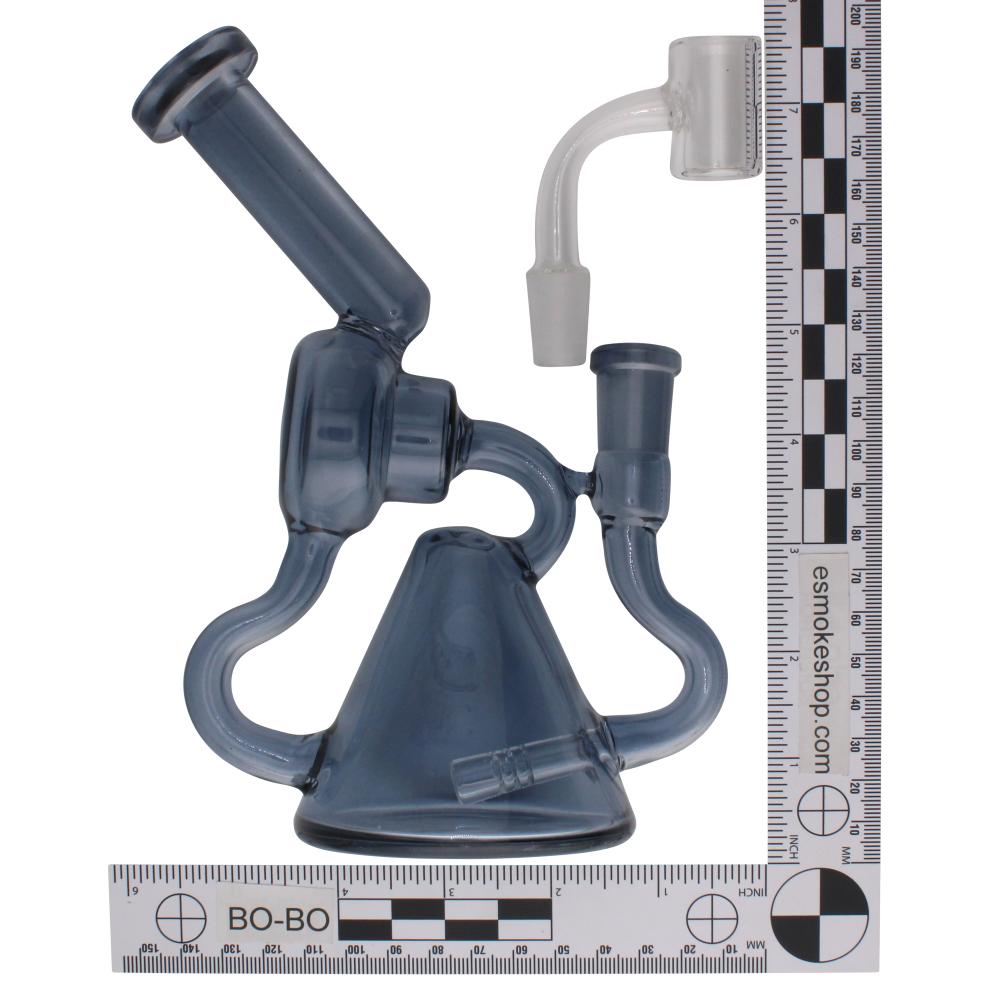 7.5” Recycle Thick Glass Water Pipe-Black