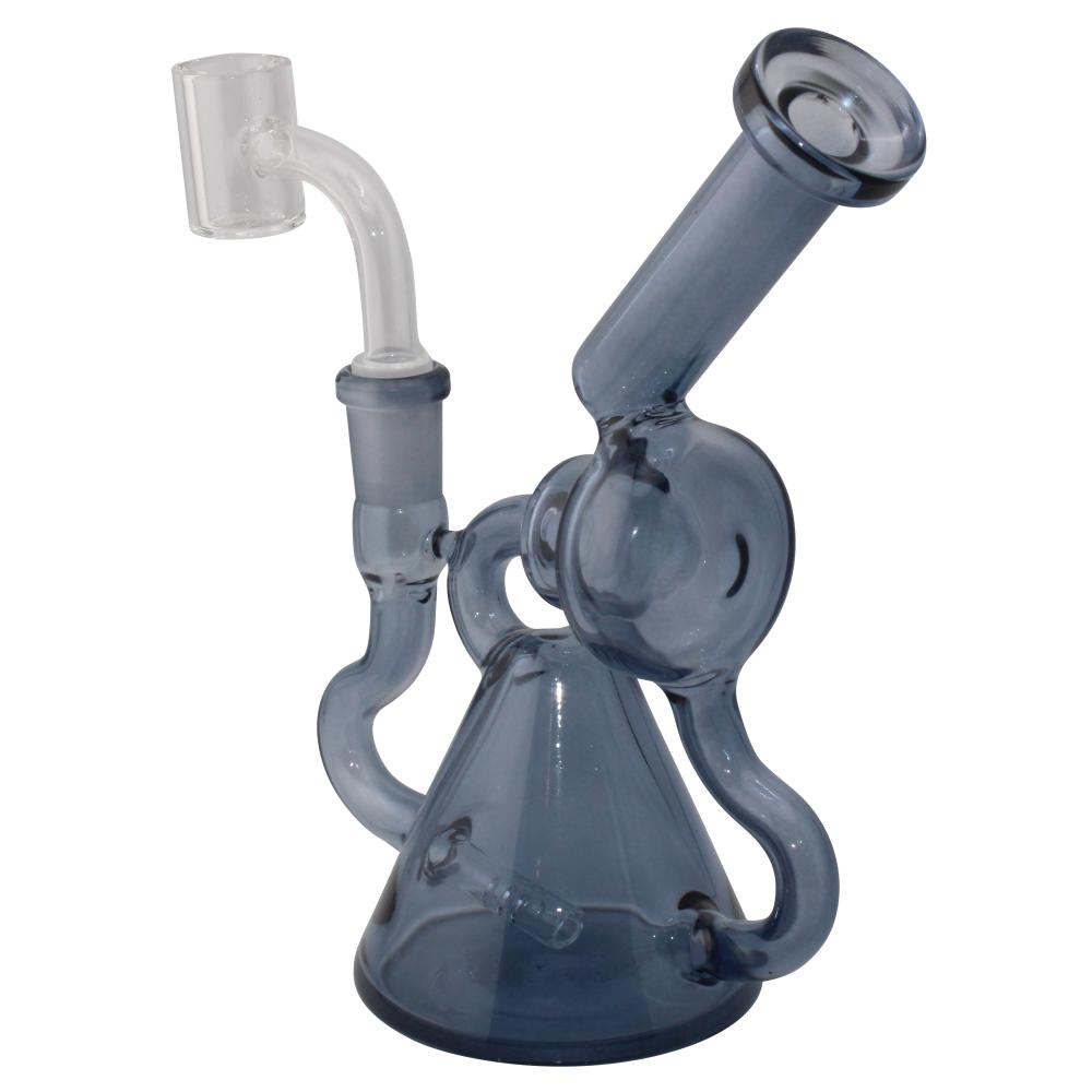 7.5” Recycle Thick Glass Water Pipe-Black