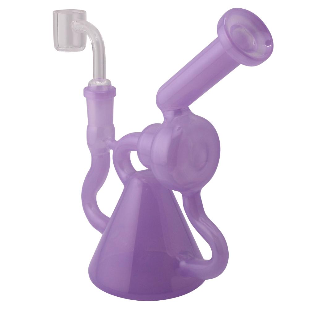 7.5” Recycle Thick Glass Water Pipe-Purple