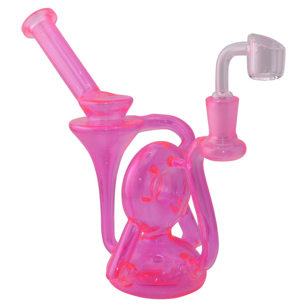 9" Recycle Thick Glass Water Pipe-Pink