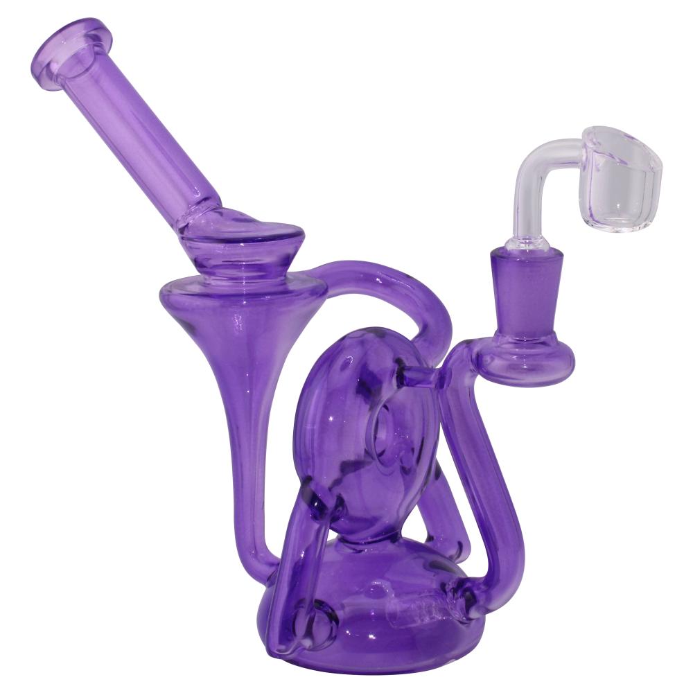 9" Recycle Thick Glass Water Pipe-Purple