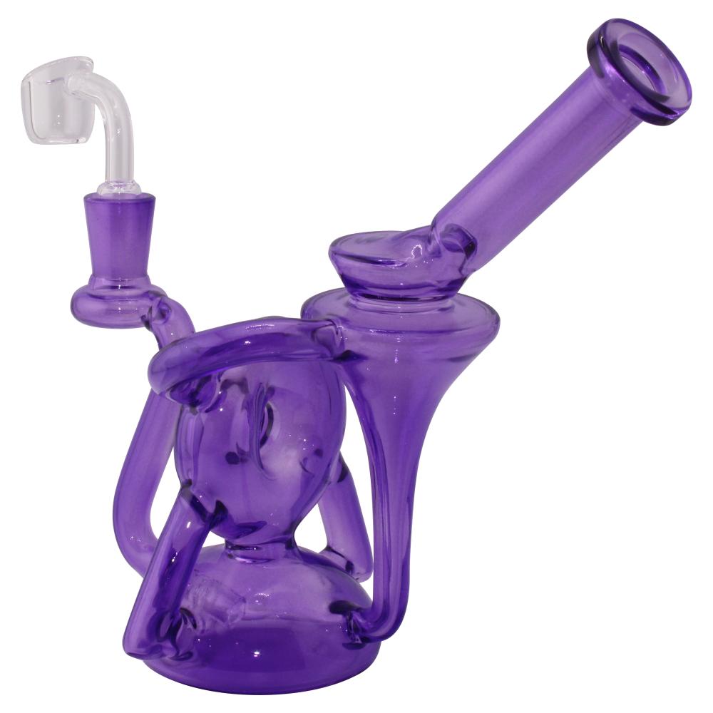 9" Recycle Thick Glass Water Pipe-Purple