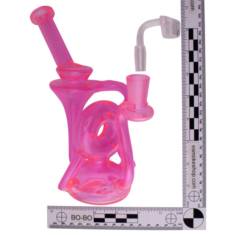 9” Recycle Thick Glass Water Pipe-Pink