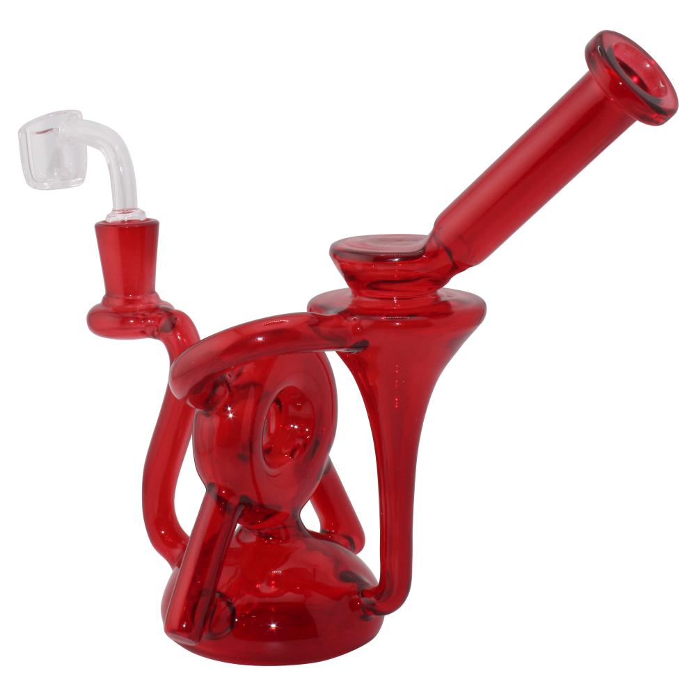 9” Recycle Thick Glass Water Pipe-Red