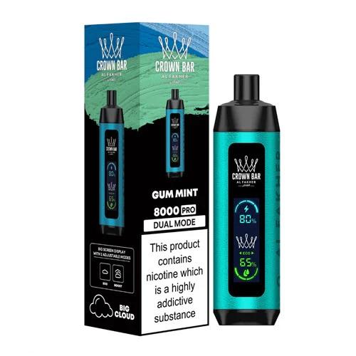 Gum Mint Al Fakher Crown Bar Pro Vape 8000 Puffs