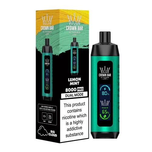 Lemon Mint Al Fakher Crown Bar Pro Vape 8000 Puffs