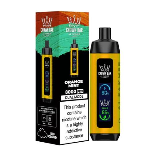 Orange Mint Al Fakher Crown Bar Pro Vape 8000 Puffs