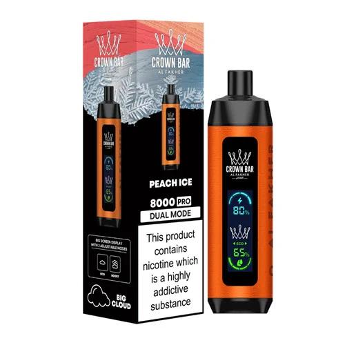 Peach Ice Al Fakher Crown Bar Pro Vape 8000 Puffs