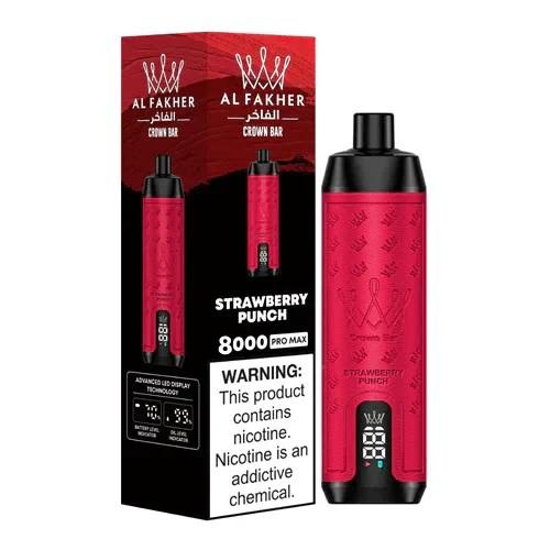Strawberry Punch Al Fakher Crown Bar Pro Vape 8000 Puffs