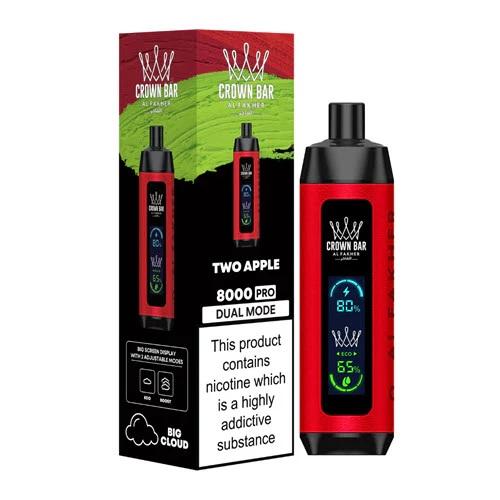 Two Apple Al Fakher Crown Bar Pro Vape 8000 Puffs