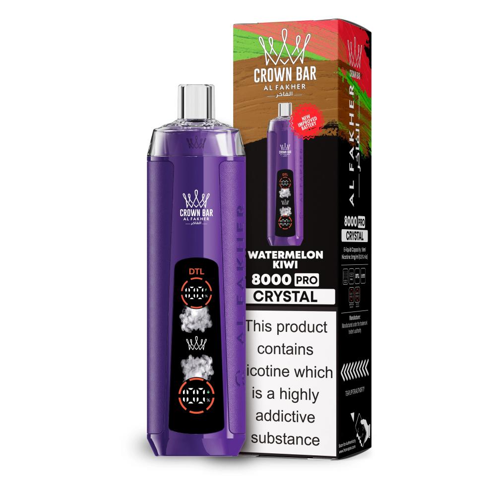 Watermelon Kiwi Al Fakher Crown Bar Pro Vape 8000 Puffs