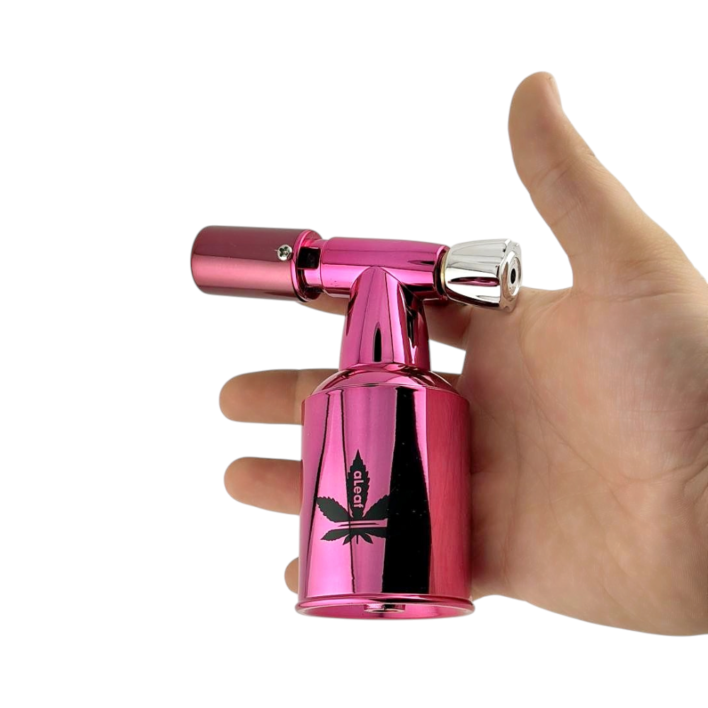 aLeaf 5" Brass Blow Torch Lighter Single Turbo Flame-Dark Pink