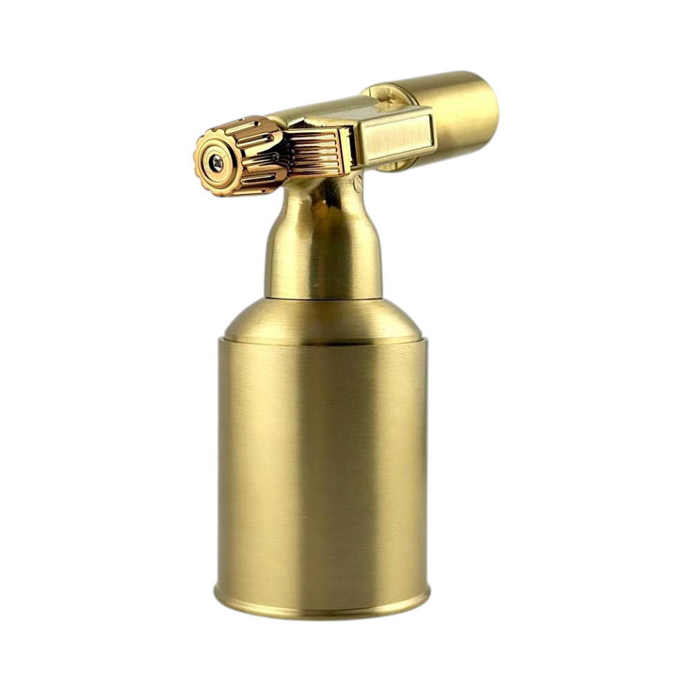 aLeaf 5" Brass Blow Torch Lighter Single Turbo Flame-Gold