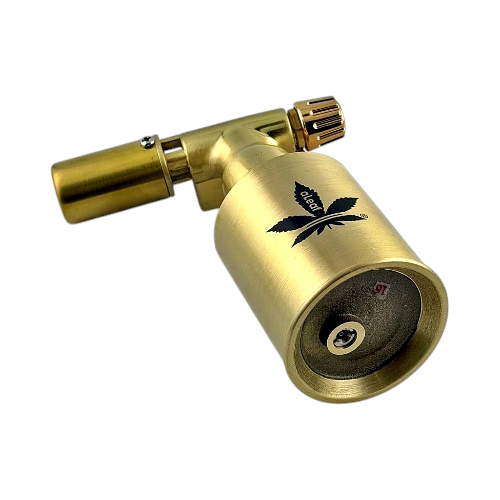 aLeaf 5" Brass Blow Torch Lighter Single Turbo Flame-Gold