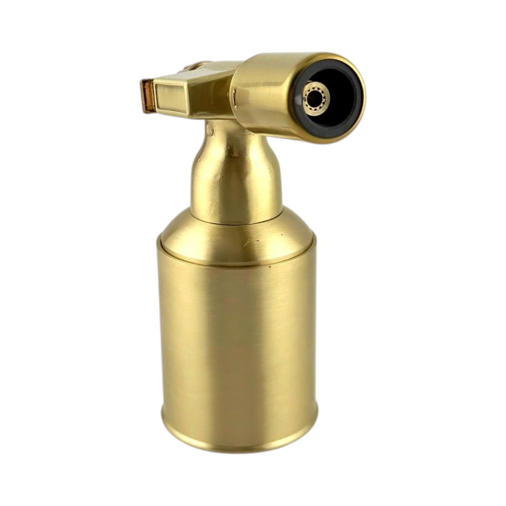 aLeaf 5" Brass Blow Torch Lighter Single Turbo Flame-Gold