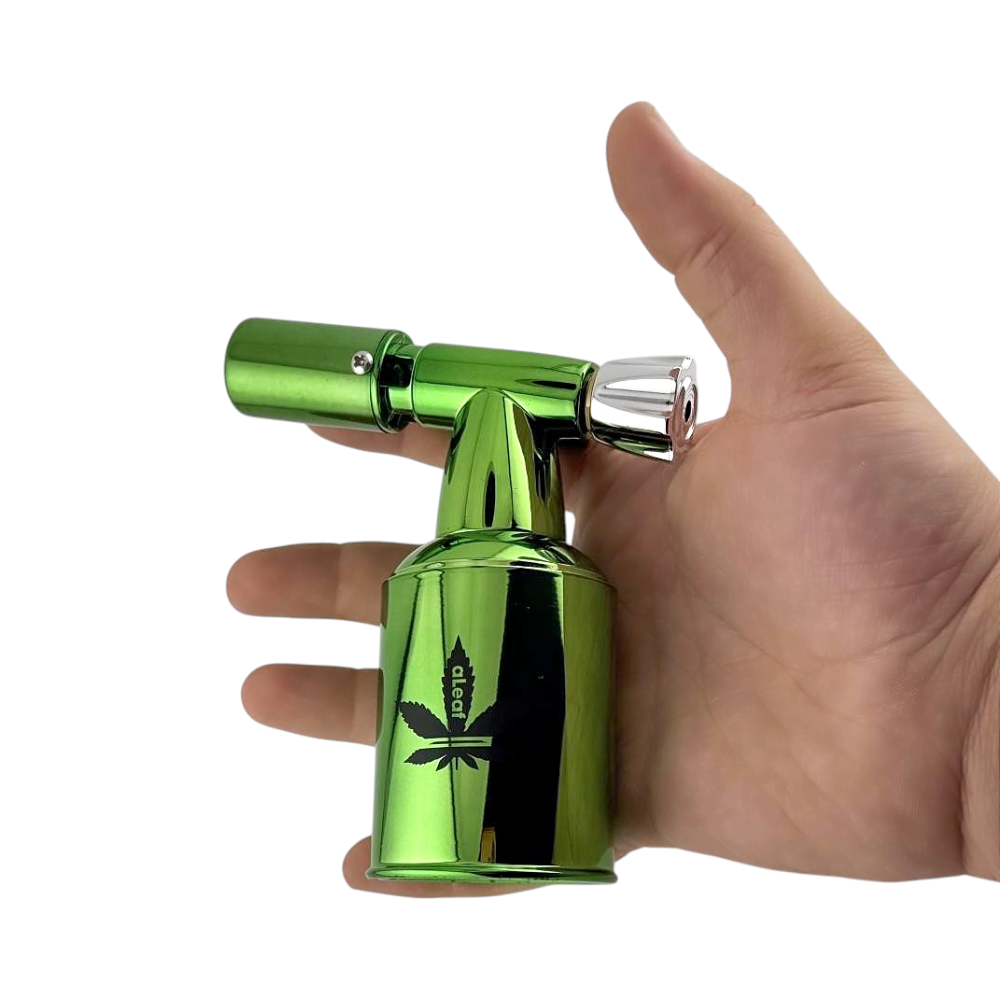 aLeaf 5" Brass Blow Torch Lighter Single Turbo Flame-Green
