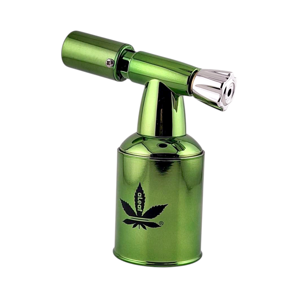aLeaf 5" Brass Blow Torch Lighter Single Turbo Flame-Green