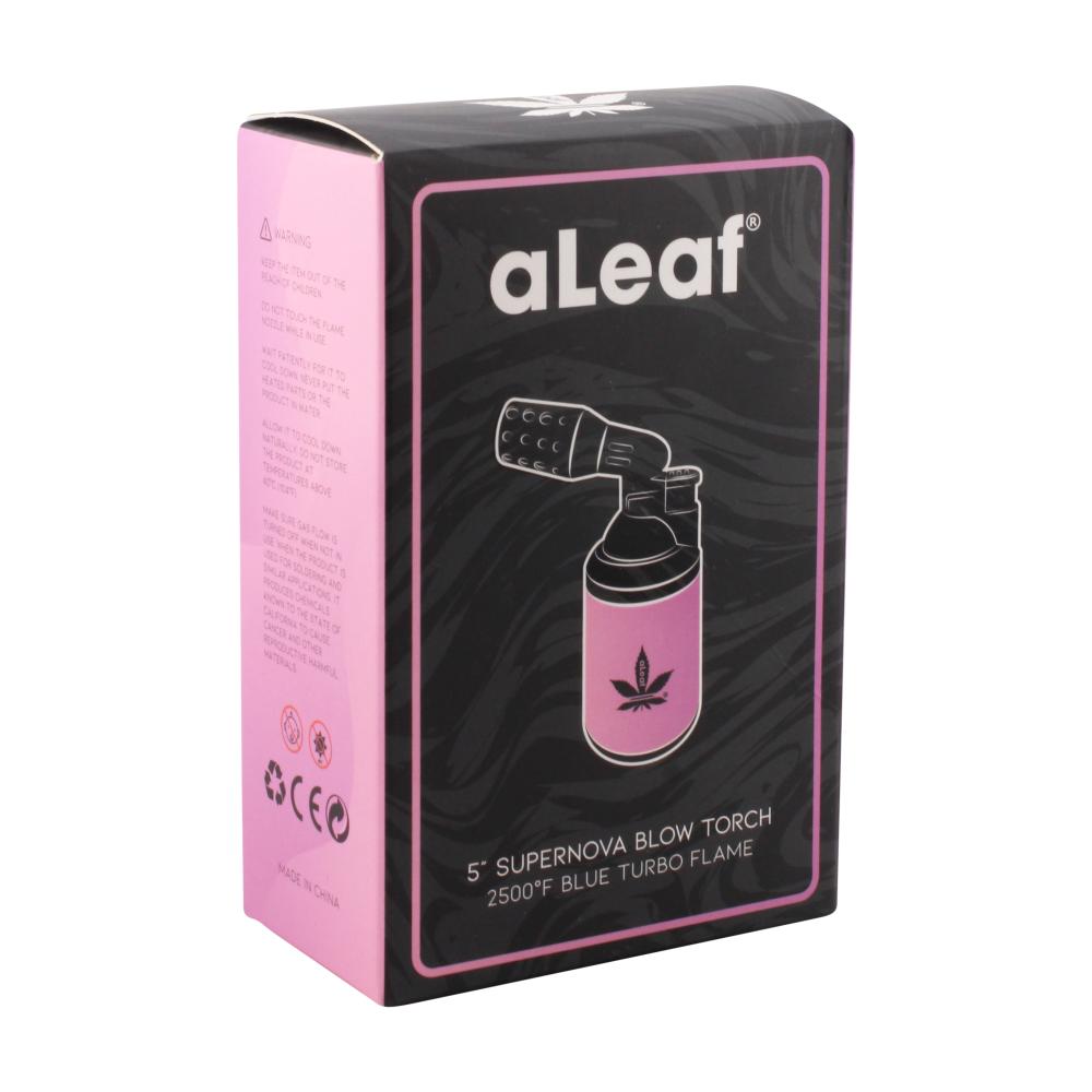 aLeaf 5" Supernova Blow Torch Lighter Single Turbo Flame-Pink