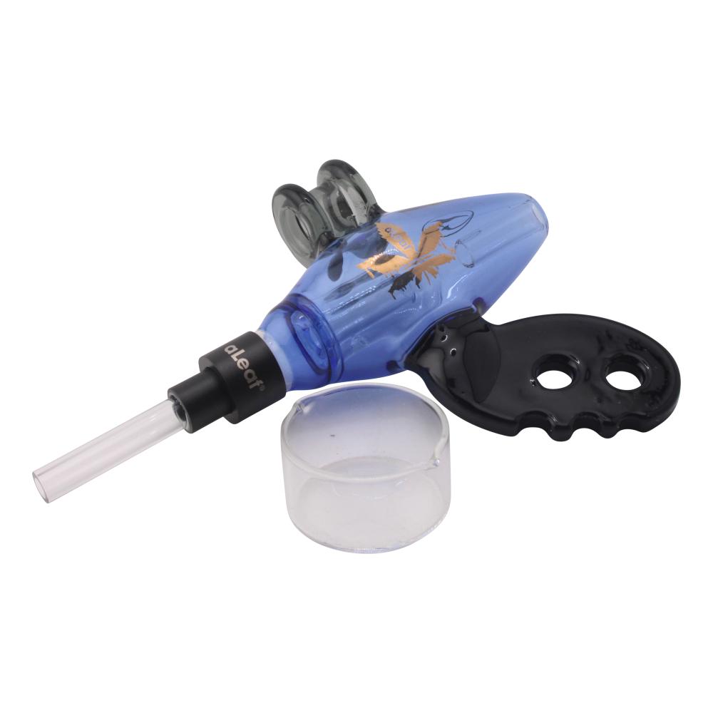 aLeaf x Nectar Collector Noisy Cricket Ray Gun Glass Dab Straw-Blue