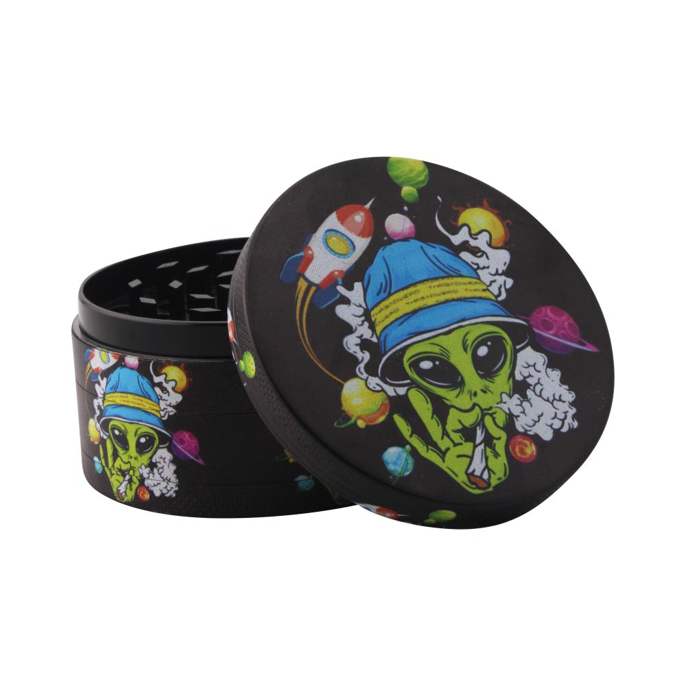 Alien Design Medium Metal Grinder-4 Piece-Black