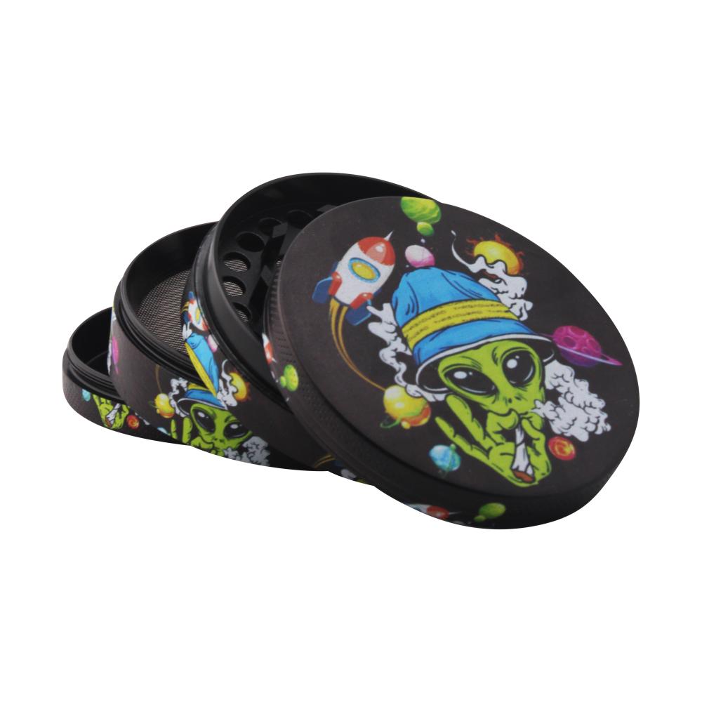 Alien Design Medium Metal Grinder-4 Piece-Black