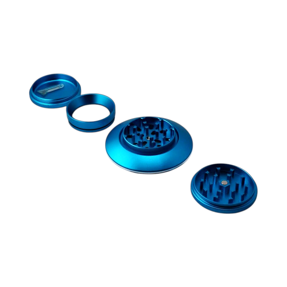 Alien Plate Style Metal Grinder-4 Piece-Blue