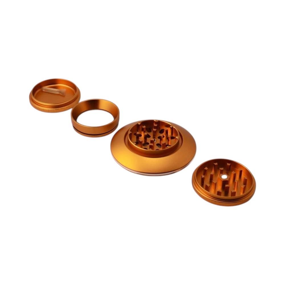 Alien Plate Style Metal Grinder-4 Piece-Orange