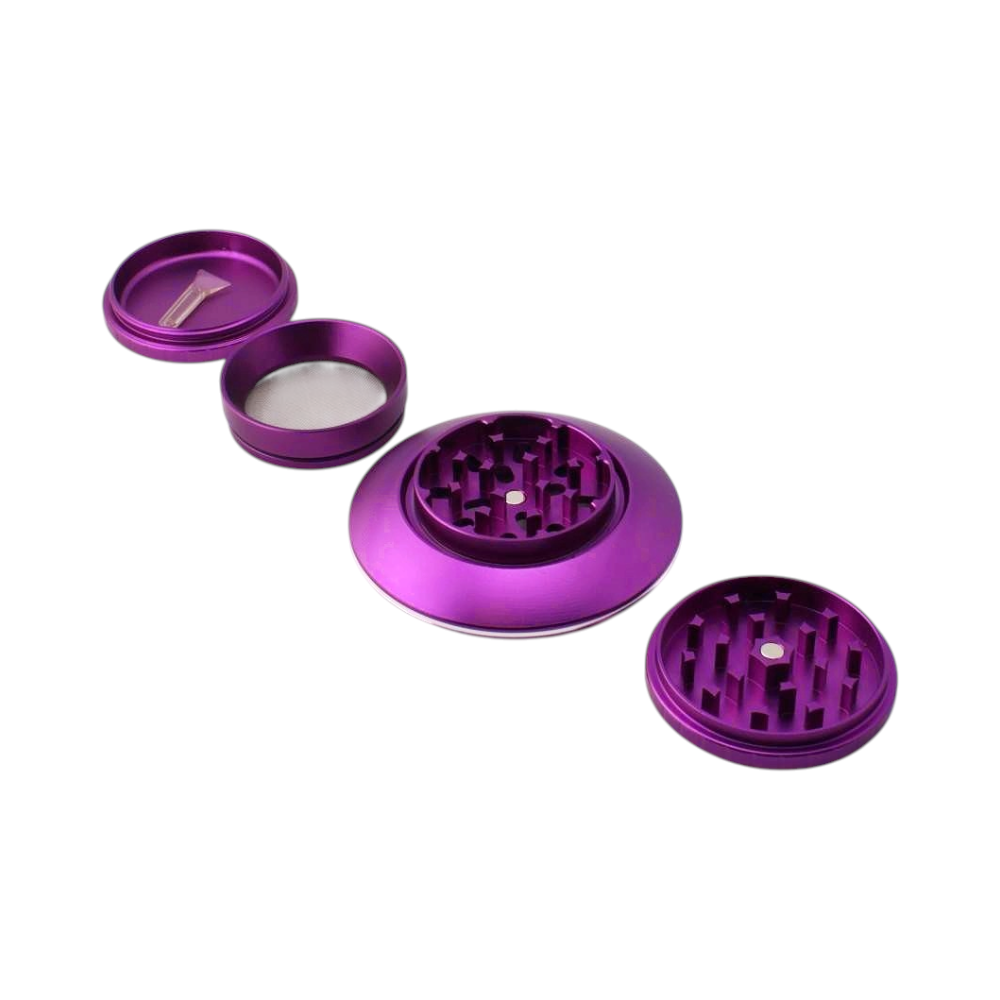 Alien Plate Style Metal Grinder-4 Piece-Purple