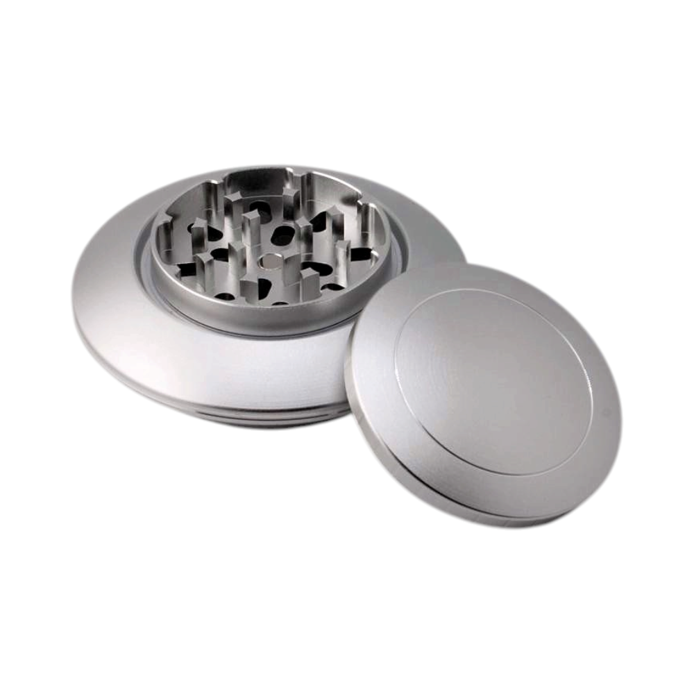 Alien Plate Style Metal Grinder-4 Piece-Silver