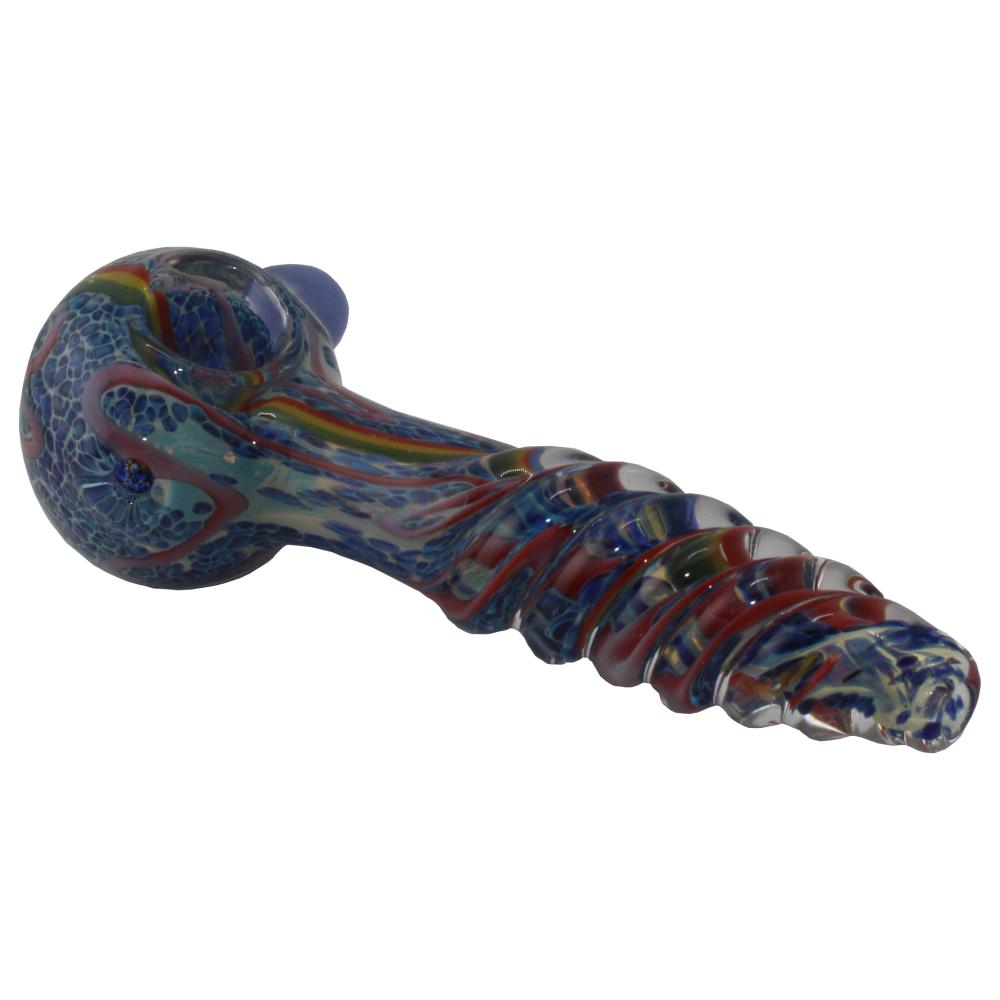 Aurora Glass Hand Pipe-Blue