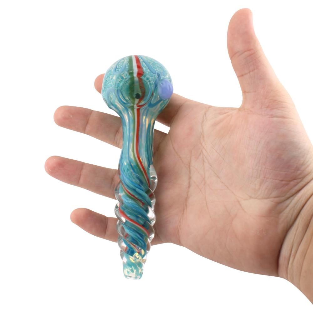 Aurora Glass Hand Pipe-Light Blue