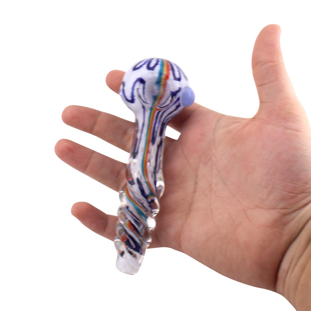 Aurora Glass Hand Pipe-White