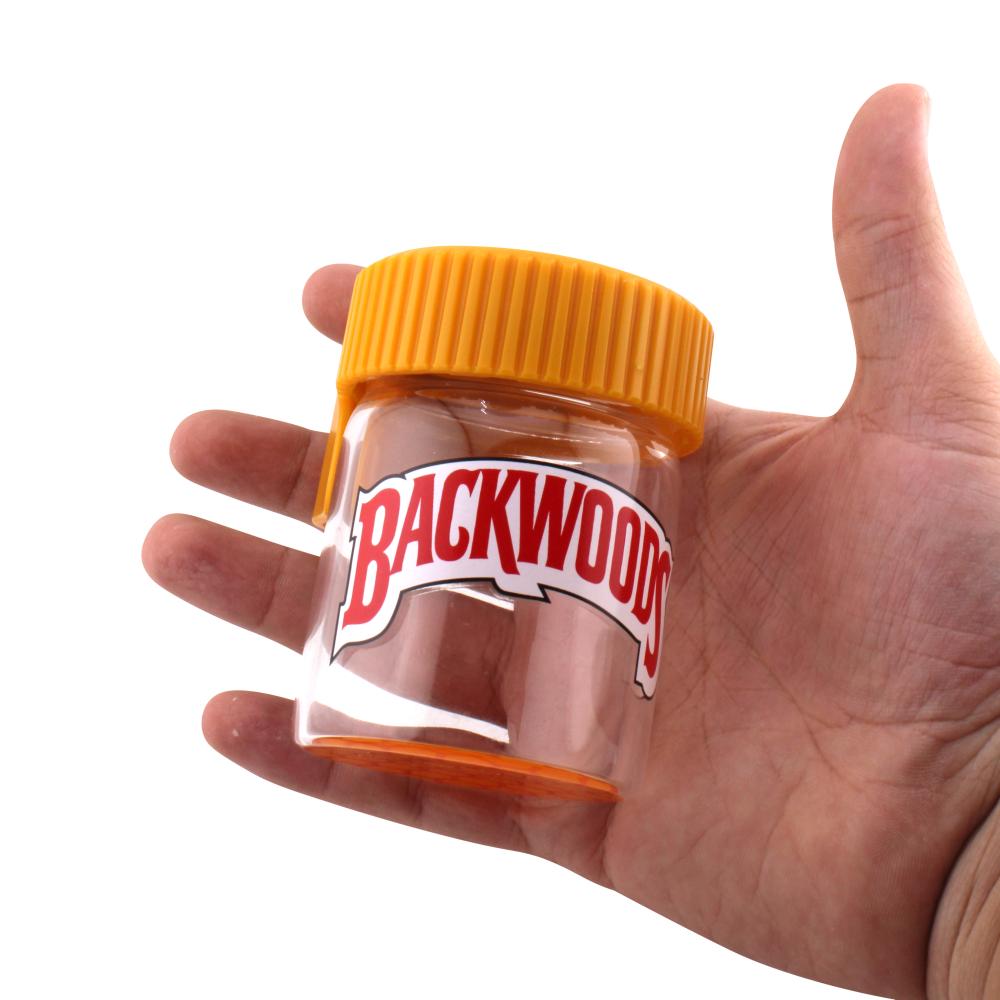 Backwoods Glass Smell Proof Jar With Light-Orange