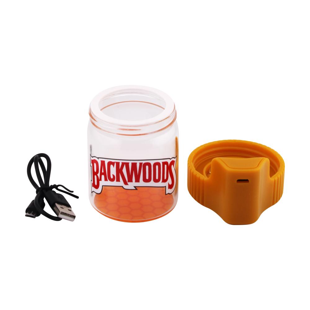 Backwoods Glass Smell Proof Jar With Light-Orange