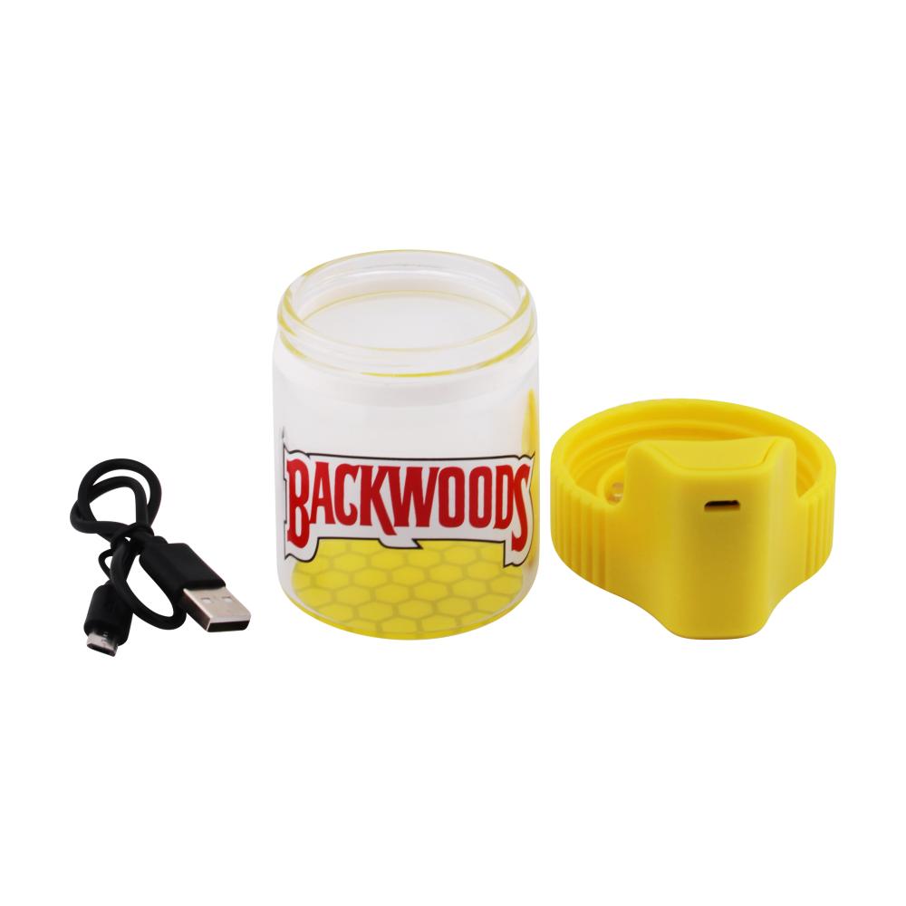Backwoods Glass Smell Proof Jar With Light-Yellow