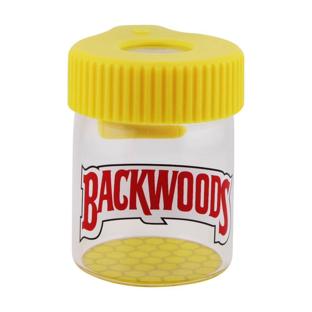 Backwoods Glass Smell Proof Jar With Light-Yellow