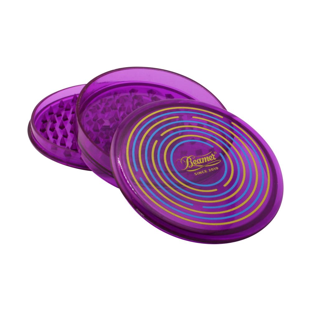 Beamer Acrylic Lines Big Plastic Grinder-3 Piece-Purple