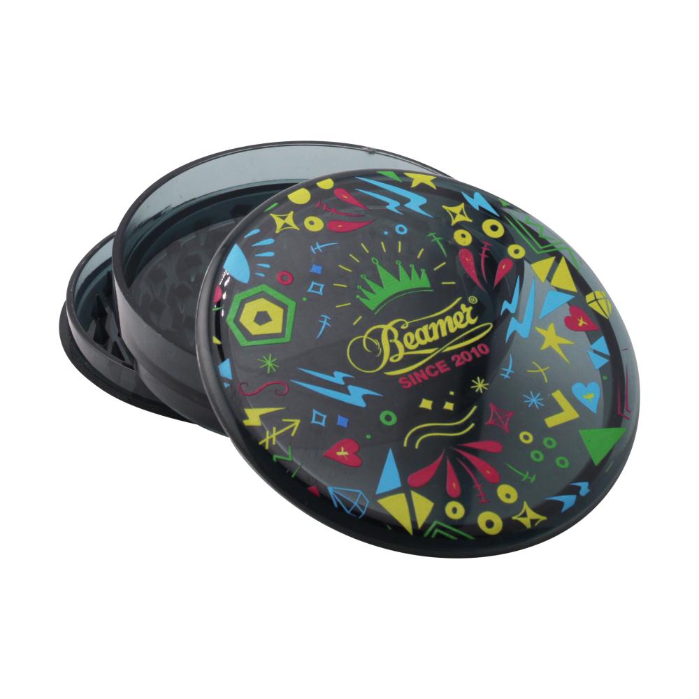 Beamer Crown Big Plastic Grinder-3 Piece-Black
