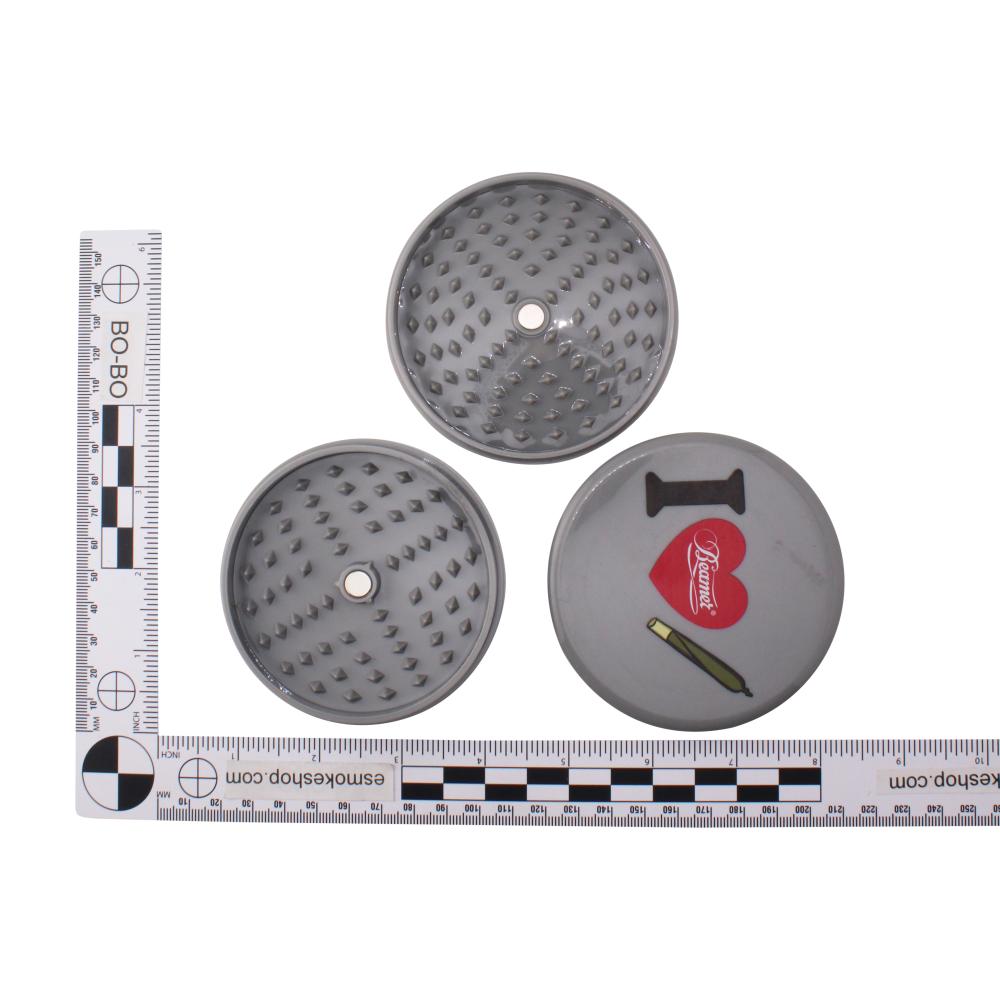 Beamer Heart Joint Design Big Plastic Grinder-3 Piece-Gray