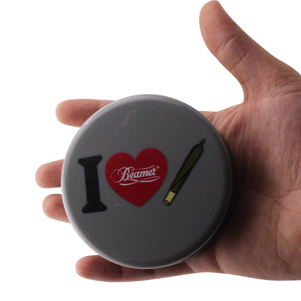 Beamer Heart Joint Design Big Plastic Grinder-3 Piece-Gray