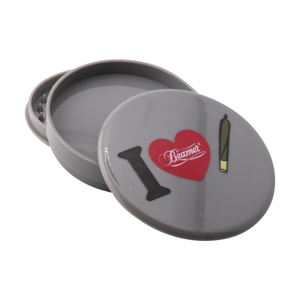 Beamer Heart Joint Design Big Plastic Grinder-3 Piece-Gray