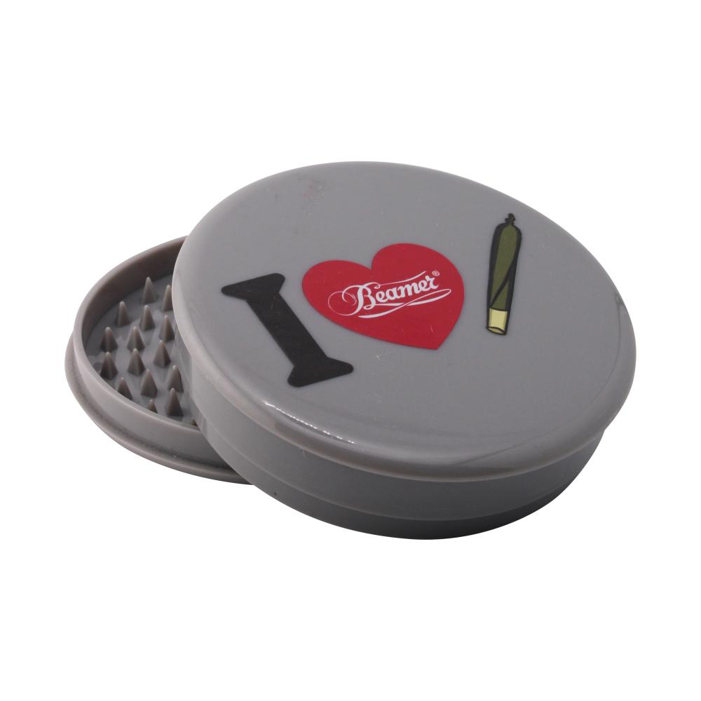 Beamer Heart Joint Design Big Plastic Grinder-3 Piece-Gray