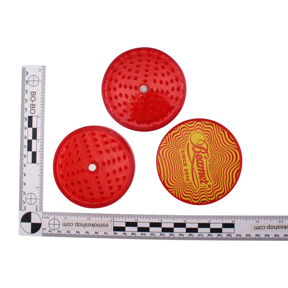 Beamer Lovin Heart Design Big Plastic Grinder-3 Piece-Red