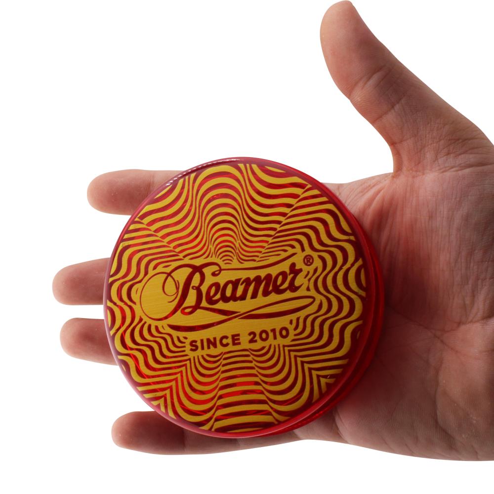 Beamer Lovin Heart Design Big Plastic Grinder-3 Piece-Red