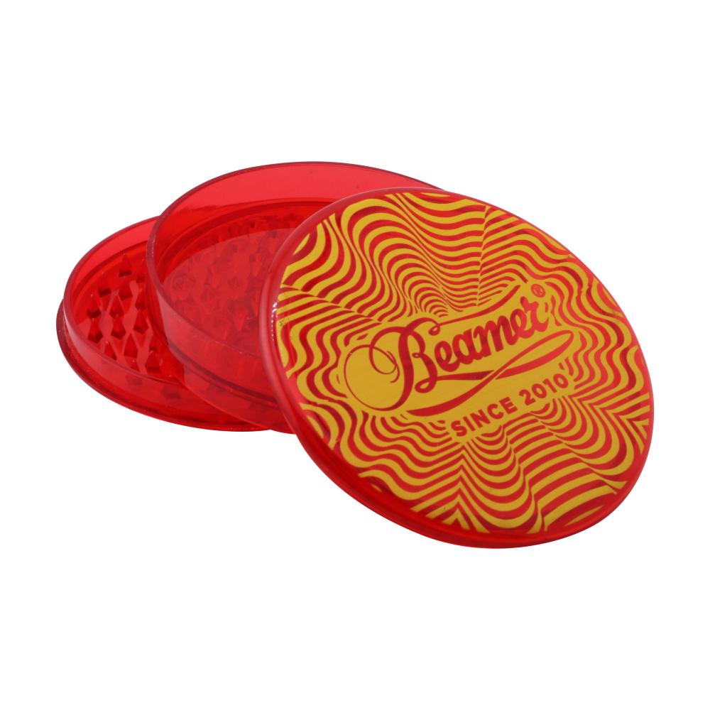 Beamer Lovin Heart Design Big Plastic Grinder-3 Piece-Red