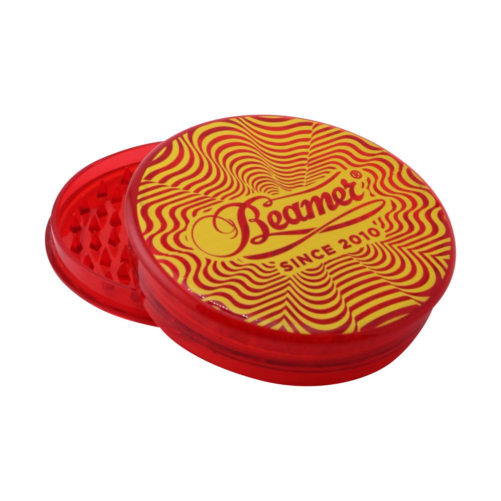 Beamer Lovin Heart Design Big Plastic Grinder-3 Piece-Red
