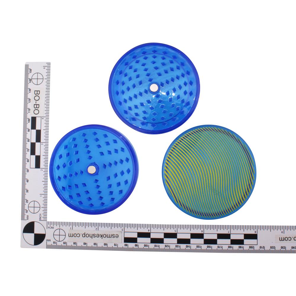 Beamer Swirl Design Big Plastic Grinder-3 Piece-Blue